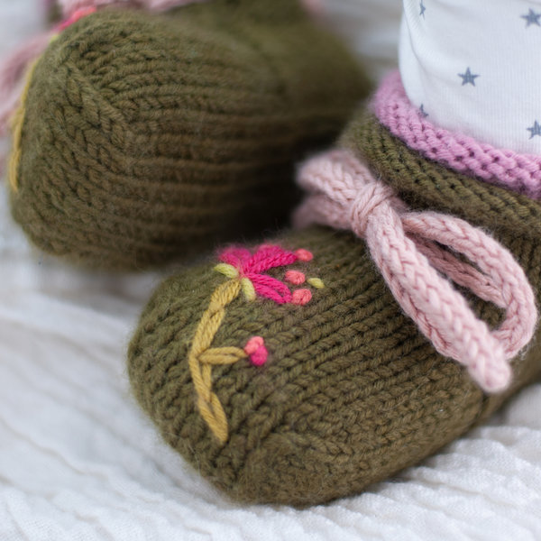 Julia Adams Patterns Tom Boot in Olive and Pink